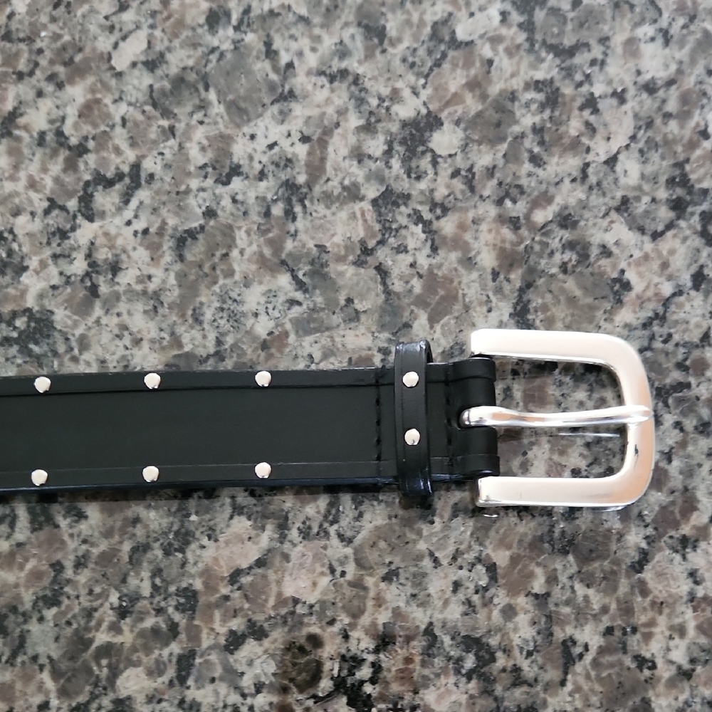 Black Leather Studded Belt Goth Rodeo Western Bikercore Grunge